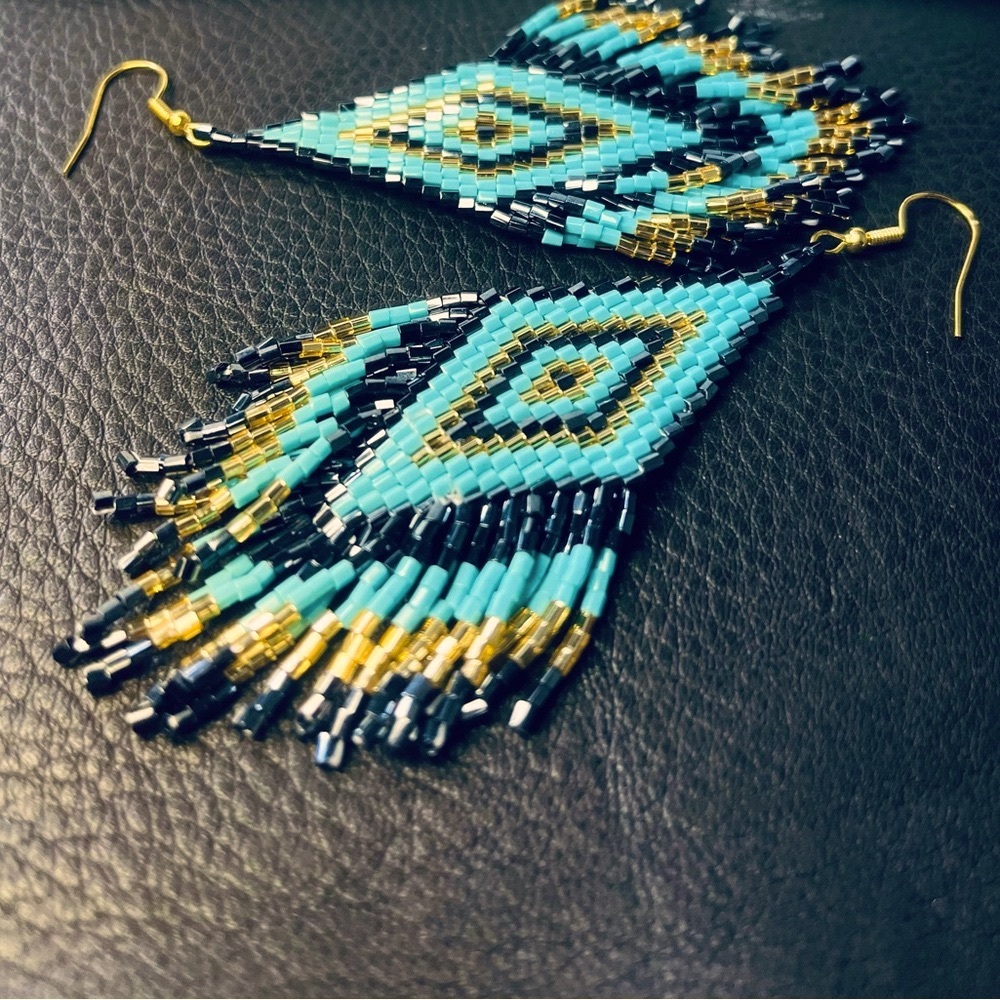 Triangle Beaded Earrings